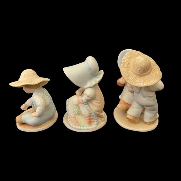 Homco Circle of Friends Bisque Figures by Masterpiece Lot of 3 Collectible 1990s - Picture 4 of 16